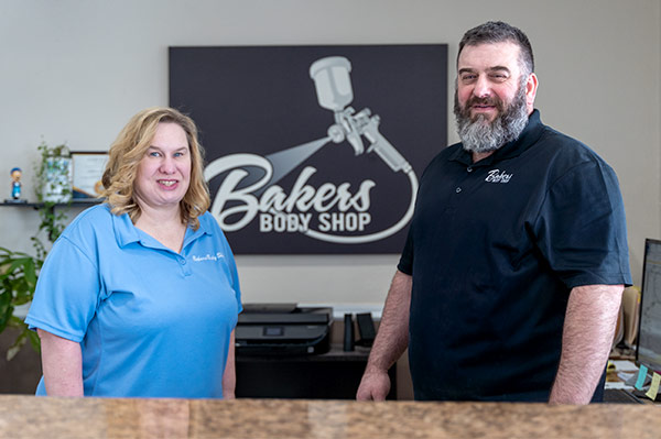 Jill & Toby Baker, owners of Bakers Body Shop in Sturgis, MI